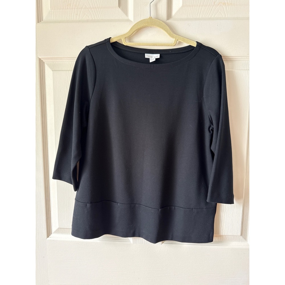 J.Jill Ponte Knit Top Women S Boat Neck Pocket Minimalist Unworn